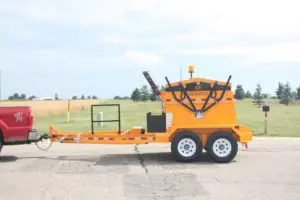 This image shows the KM 8000T with an extended trailer.