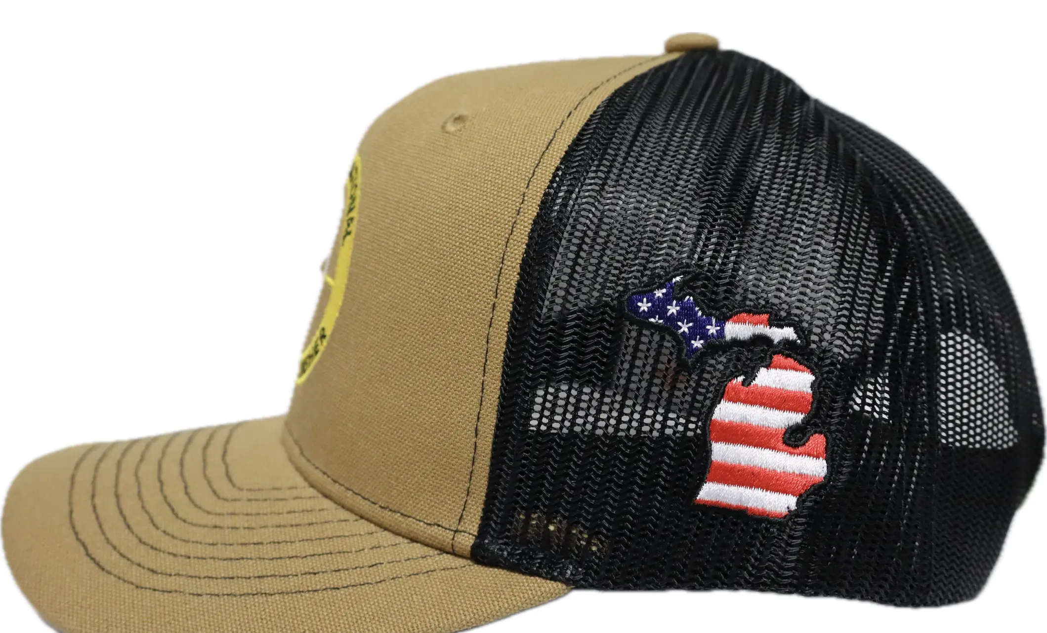 Pothole Punisher Trucker Hat - Coyote Brown & Black Mesh Snapback - Image 3