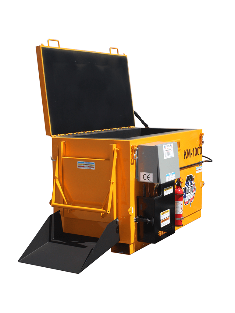The KM 1000 is a half-ton asphalt hotbox reclaimer.